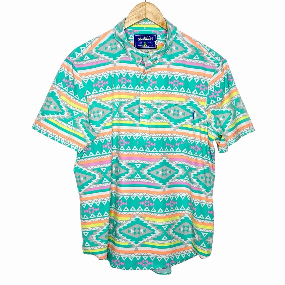 Chubbies Performance Southwest Button Down Shirt Mens Size L Stretch Tropical